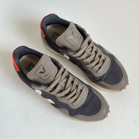 Veja Rio Branco Olive Green, Navy and Orange Shoes Size 8 - Picture 2 of 10